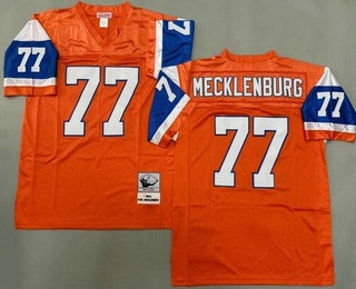 Men's Denver Broncos #77 Karl Mecklenburg Orange 1994 Throwback Jersey