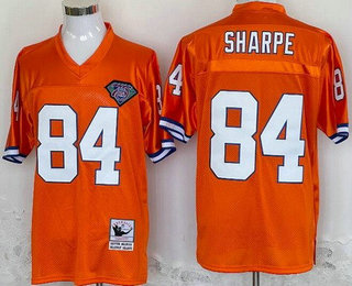 Men's Denver Broncos #84 Shannon Sharpe Orange 75th 1994 Throwback Jersey