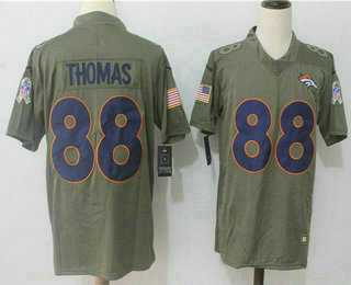 Men's Denver Broncos #88 Demaryius Thomas Olive 2017 Salute To Service Stitched NFL Nike Limited Jersey