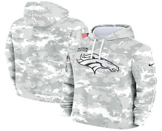 Men's Denver Broncos 2024 Camo Salute to Service Club Fleece Pullover Hoodie