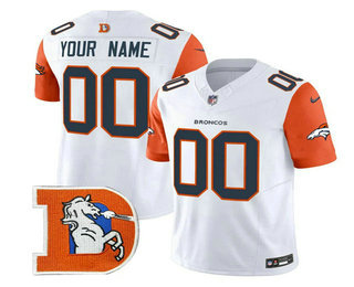 Men's Denver Broncos ACTIVE PLAYER Custom White Thanksgiving 2024 FUSE Throwback Vapor Limited