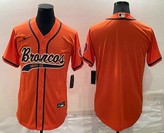 Men's Denver Broncos Blank Orange Stitched MLB Cool Base Nike Baseball Jersey