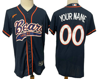 Men's Denver Broncos Custom Navy Blue Stitched Cool Base Nike Baseball Jersey