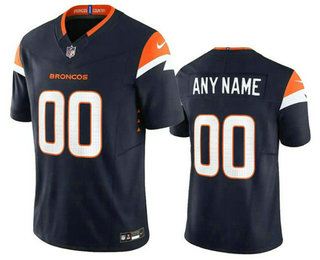 Men's Denver Broncos Customized Navy 2024 FUSE Alternate Vapor Limited Stitched Jersey
