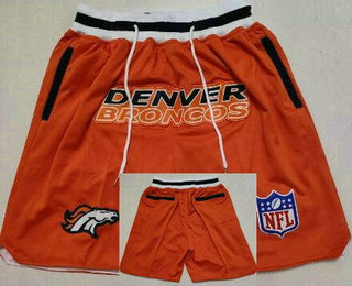 Men's Denver Broncos Orange Just Don Shorts