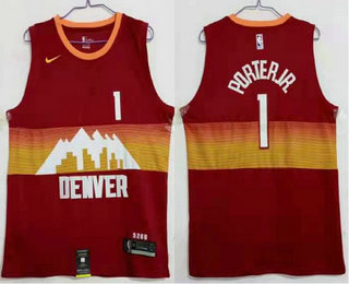 Men's Denver Nuggets #1 Michael Porter Jr. Red 2021 City Edition NBA Swingman Jersey