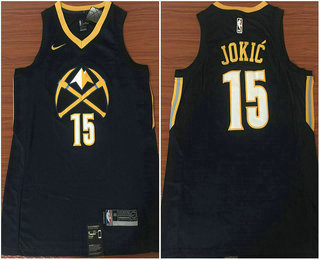 Men's Denver Nuggets #15 Nikola Jokic Navy Blue NBA Swingman City Edition Jersey