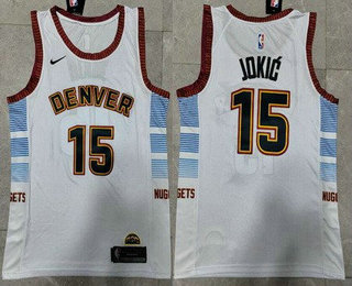 Men's Denver Nuggets #15 Nikola Jokic White 2022 City Icon Swingman Jersey