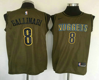 Men's Denver Nuggets #8 Danilo Gallinari Olive Stitched Nike Swingman Jersey