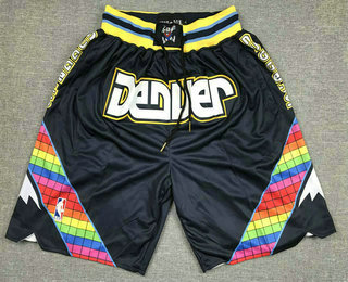 Men's Denver Nuggets Black Nike Diamond 2022 City Edition Swingman Stitched Shorts