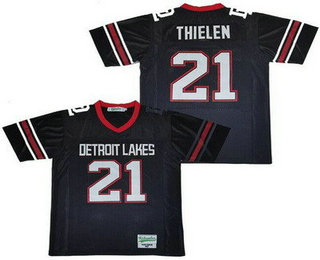 Men's Detroit Lakes High School #21 Adam Thielen Black Football Jersey