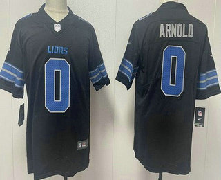 Men's Detroit Lions #0 Terrion Arnold Limited Black Vapor Jersey