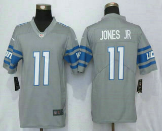 Men's Detroit Lions #11 Marvin Jones Jr Steel Gray 2017 Color Rush Stitched NFL Nike Limited Jersey