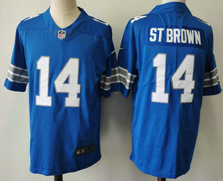 Men's Detroit Lions #14 Amon Ra St Brown Limited Blue 2024 Vapor Jersey