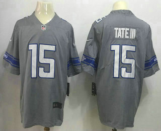 Men's Detroit Lions #15 Golden Tate III Grey 2017 Color Rush Stitched NFL Nike Limited Jersey