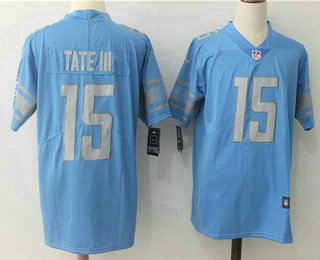 Men's Detroit Lions #15 Golden Tate III Light Blue 2017 Vapor Untouchable Stitched NFL Nike Limited Jersey