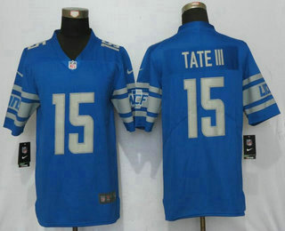 Men's Detroit Lions #15 Golden Tate III Royal Blue Team Color 2017 Vapor Untouchable Stitched NFL Nike Limited Jersey