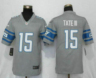 Men's Detroit Lions #15 Golden Tate III Steel Gray 2017 Color Rush Stitched NFL Nike Limited Jersey