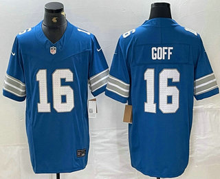 Men's Detroit Lions #16 Jared Goff Limited Blue 2024 FUSE Vapor Jersey