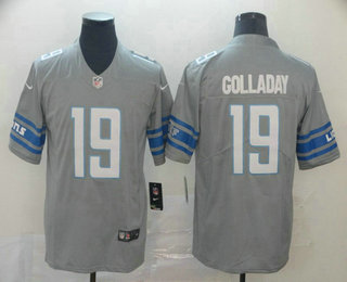 Men's Detroit Lions #19 Kenny Golladay Steel Gray 2017 Color Rush Stitched NFL Nike Limited Jersey