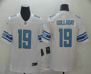 Men's Detroit Lions #19 Kenny Golladay White 2017 Vapor Untouchable Stitched NFL Nike Limited Jersey