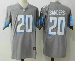 Men's Detroit Lions #20 Barry Sanders Grey 2017 Color Rush Stitched NFL Nike Limited Jersey