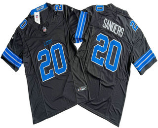 Men's Detroit Lions #20 Barry Sanders Limited Black 2024 FUSE Vapor Jersey