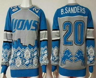 Men's Detroit Lions #20 Barry Sanders Multicolor NFL Sweater