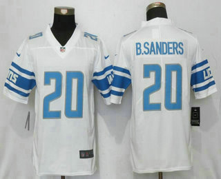 Men's Detroit Lions #20 Barry Sanders White 2017 Vapor Untouchable Stitched NFL Nike Limited Jersey