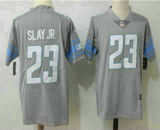 Men's Detroit Lions #23 Darius Slay Jr Steel Gray 2017 Color Rush Stitched NFL Nike Limited Jersey