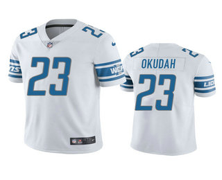 Men's Detroit Lions #23 Jeff Okudah White 2020 NFL Draft Vapor Limited Jersey