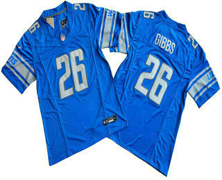 Men's Detroit Lions #26 Jahmyr Gibbs Blue 2023 FUSE Vapor Limited Stitched Jersey