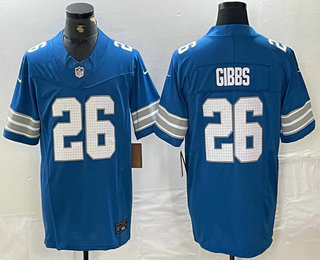 Men's Detroit Lions #26 Jahmyr Gibbs Limited Blue 2024 FUSE Vapor Jersey