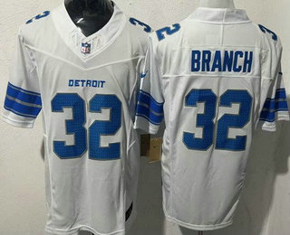 Men's Detroit Lions #32 Brian Branch Limited White FUSE Vapor Jersey