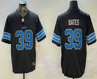 Men's Detroit Lions #39 Jake Bates Limited Black FUSE Vapor Jersey