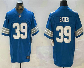 Men's Detroit Lions #39 Jake Bates Limited Blue FUSE Vapor Jersey