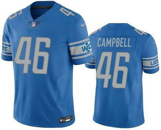 Men's Detroit Lions #46 Jack Campbell Limited Blue Vapor Jersey