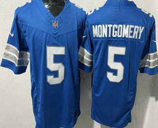 Men's Detroit Lions #5 David Montgomery Limited Blue FUSE Vapor Jersey