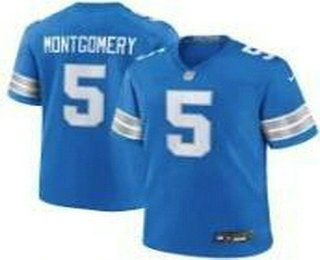 Men's Detroit Lions #5 David Montgomery Limited Blue Vapor Jersey