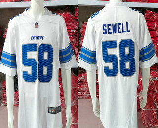 Men's Detroit Lions #58 Penei Sewell Limited White Vapor Jersey