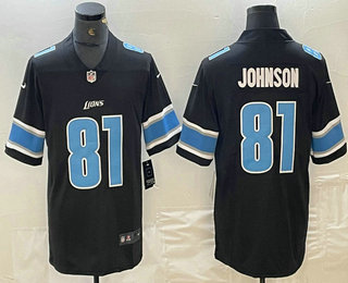 Men's Detroit Lions #81 Calvin Johnson Black 2017 Vapor Untouchable Stitched Nike Limited Jersey