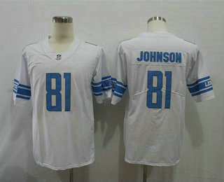 Men's Detroit Lions #81 Calvin Johnson White 2017 Vapor Untouchable Stitched NFL Nike Limited Jersey