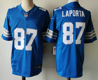 Men's Detroit Lions #87 Sam Laporta Limited Blue 2024 FUSE Vapor Jersey