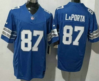 Men's Detroit Lions #87 Sam Laporta Limited Blue FUSE Vapor Jersey