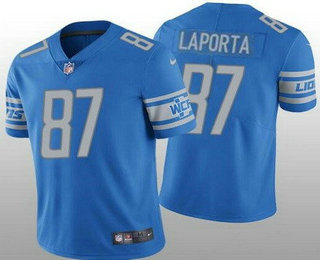 Men's Detroit Lions #87 Sam Laporta Limited Blue Vapor Jersey