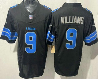 Men's Detroit Lions #9 Jameson Williams Limited Black FUSE Vapor Jersey