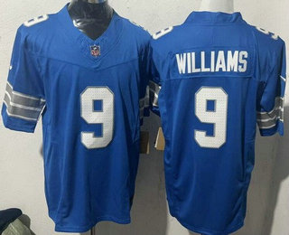 Men's Detroit Lions #9 Jameson Williams Limited Blue FUSE Vapor Jersey