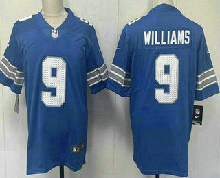 Men's Detroit Lions #9 Jameson Williams Limited Blue Vapor Jersey