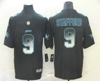 Men's Detroit Lions #9 Matthew Stafford Black 2019 Vapor Smoke Fashion Stitched NFL Nike Limited Jersey