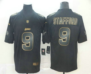 Men's Detroit Lions #9 Matthew Stafford Black Gold 2019 Vapor Untouchable Stitched NFL Nike Limited Jersey